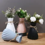Creative Origami Vase European Pleated Vase Plastic Waist Folding Flower Vase Folding Paper Style Dry Flower Bottle Modern - Image 2