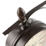 Wrought Iron Antique-Look Round Wall Hanging Double Sided Faces Retro Station Clock Chandelier Wall Hanging Clock Home Bedroom - Image 4