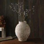 Vintage Handmade Ceramic Vase - 21.5 CM Elegance for Home Decor