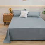 One solid color simple sheet Machine washable single double bed linen Student dormitory sheet (pillowcase not included) - Image 4
