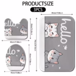 3-Piece Cute Kitten Bathroom Rug Set - Non-Slip Washable Polyester, U-Shaped Mat & Toilet Cover, Soft Bedroom Decor Floor Mats - Image 4