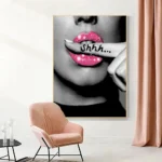 Fashion Pink Woman Bathroom Makeup Canvas Painting Sexy Woman Toilet Smoking Art Wall Posters Print Toilet Bathroom Home Decor - Image 4