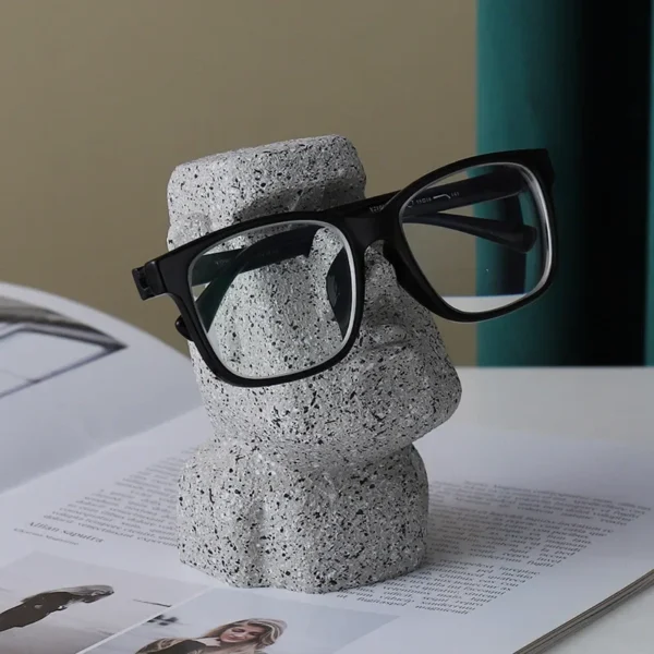 1pc Funny Creative Easter Island Spectacle Holder Sunglasses Display Stand Storage Rack Home Office Desktop Unique Decoration