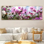 Creative Flower Decoration Painting Cosmos Flowers Canvas Posters and Prints Pink Daisies HD Pictures for Living Room Unframed - Image 4