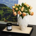 OasinRetro Ceramic Fish Vase Wabi Sabi Home Living Room Decoration Centerpiece Flower Container for Dried Flower Pampas Grass - Image 4