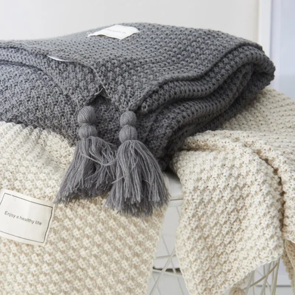 Nordic Style Knitted Blankets Throw Blanket For Sofa Bed Cover Office Air Conditioning Leisure Nap Blanket Tapestry Shawl