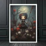 Gothic Dark College Style Evil Witchcraft Doll Canvas Print Skeleton Ghost Horror Posters Painting Wall Art Gallery Home Decor - Image 4