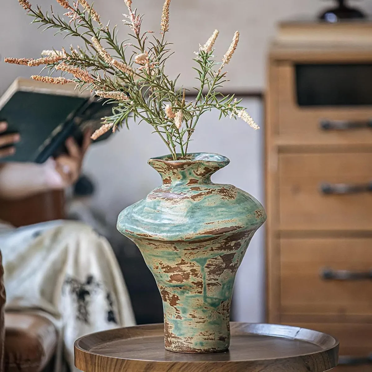 Ceramic Vase Desktop Home Photo Prop Wabi-sabi Aesthetic Collection Ornament - Image 5