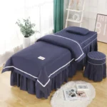 4pcs/set Beauty Salon Bedding Set Skin-friendly Massage Spa Bedskirt +Stoolcover+Pillowcase+Quilt Cover Bedspreads - Image 4
