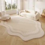 Cream Style Bedroom Decor Rug Irregular Shape Carpets for Living Room Thicken Anti-slip Lounge Floor Mat Home Fluffy Soft Carpet - Image 3