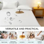 Waterproof Mattress Cover Bed Fitted Sheet Throw Mattress Bedspread Protector Pads Single/Double/King/Queen Full Size Gray/White - Image 2
