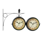 Wall Clock Retro Double-Sided Wall Clock Battery Operated Silent Station Clock Antique Wall Clock For Living Room Bedroom Office - Image 5