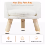 Luxury Soft Cat Bed Warm Plush Fabric Pet Nesting Chair Bed Washable Couch Wood Legs with Cushion Pad for Small Pets - Image 6