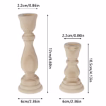 Handmade Wooden Candlesticks for DIY Decor & Weddings - Image 3