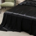 Satin Bed Sheet Sets for Summer Silky Smoooth Top Sheet with Pillowcase Single/Queen/King Ice Cooling Flat Bed Sheet Sets - Image 2