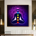 Canvas Painting Art Posters Prints Indian Buddha Meditation 7 Chakra Yoga Sports Wall Art Pictures for Living Room Bedroom Decor - Image 2