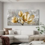 Modern Abstract Gold Flower Oil Painting on Canvas Posters and Prints Wall Art Canvas Painting Wall Picture for Home Decoratioin - Image 3