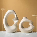 OasinCeramic Matte Vase Set of 2 for Pampas Grass Dried Flower Modern Nordic Accessories Home Decoration Tabletop Interior - Image 5