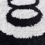 Plush Black 8 Ball Rug Creative Soft Anti-slip 8 Ball Carpet Round Skin Friendly 8 Ball Mat Hoom Decor - Image 6