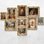 Light Academic Vintage Christmas Canvas Painting Festive Wall Decor Santa Country Farmhouse Winter Landscape Festive Art Posters - Image 3