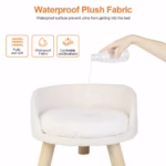 Luxury Soft Cat Bed Warm Plush Fabric Pet Nesting Chair Bed Washable Couch Wood Legs with Cushion Pad for Small Pets - Image 5