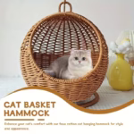 Luxury Fruit Basket Cat Hammock bed Hand Woven Storage Basket Comfortable Heavy Carton Packaging Not Easy To Damage for Pets Box - Image 5