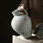 Retro And Nostalgic Handmade Ceramic Vases 25.5CM High Handmade Style Flower Vase Dried Flowers Decorative Home Decoration - Image 3