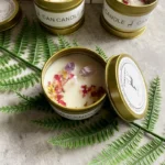 Golden Tin Box Aromatherapy Candles Crystal Salt Stonedried Flower Scented Soy Wax Smokeless Candle Home Decoration - Image 3
