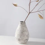 Vintage Ceramic Vase 20.8cm(8.2inch) ,Handmade Flower Vase For Home Decor, Farmhouse Style Table Centerpiece, Retro Vasen