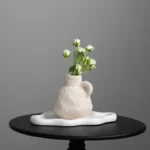 OasinCeramic Mini Bud Vase Stone Like Small Flower Pot Home Room Interior Decoration Book Shelf Desktop Mantel Decor Gifts - Image 2