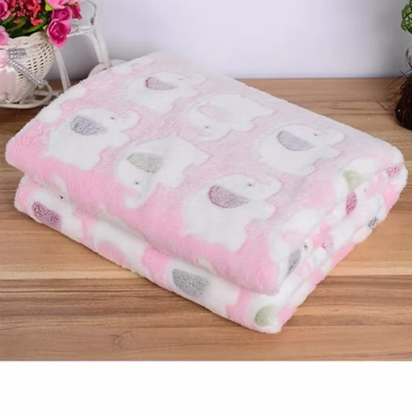 Soft Flannel Pet Blanket Dog Pad Cat Bed Mat For Puppy Dog Cat Rabbit Sofa Cushion Winter Warm Pet Cushion Cute Elephant Pattern
