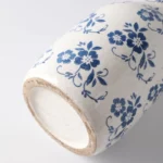 Charming Handcrafted Blue & White Ceramic Vase with Crackle Finish - Image 4