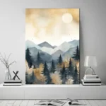 Nature Aesthetics Spring Mountain Flowers Abstract Landscape Illustration Poster Canvas Paintings Wall Art Pictures Home Decor - Image 3
