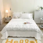 Fresh Flower Embroidered Summer Blanket 4/3/1 Pcs Ruffled Quilted Summer Quilt Set Machine Washable Lightweight Comforter Duvet - Image 4