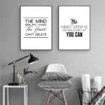 Canvas Painting Positive Energy Phrases Motivational Words Quote Poster Black and White Minimalist Wall Art Pictures Home Decor - Image 3