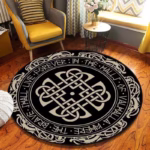 World Tree Round Area Viking Norse Mythology Print Round Rug Living Room Bedroom Floor Mat Game Room - Image 3