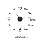 Large Size 3D DIY Silent Wall Clock Black/Gold/Silver Simple Modern Punch-Free Wall Sticker Clock - Image 3