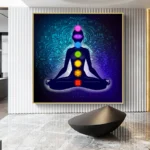 Canvas Painting Art Posters Prints Indian Buddha Meditation 7 Chakra Yoga Sports Wall Art Pictures for Living Room Bedroom Decor - Image 3