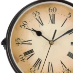Wrought Iron Antique-Look Round Wall Hanging Double Sided Faces Retro Station Clock Chandelier Wall Hanging Clock Home Bedroom - Image 6
