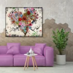 Love Heart DIY Decorative Painting Frameless Handpainted Oil Painting Hand Painted Art Crafts Acrylic Creative for Home Decors