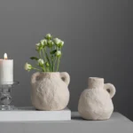 OasinCeramic Mini Bud Vase Stone Like Small Flower Pot Home Room Interior Decoration Book Shelf Desktop Mantel Decor Gifts