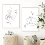 Abstract Woman Face Hands Line Posters Prints Canvas Painting Nordic Minimalist Wall Art Pictures For Living Room Home Decor - Image 4