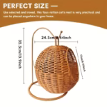 Luxury Fruit Basket Cat Hammock bed Hand Woven Storage Basket Comfortable Heavy Carton Packaging Not Easy To Damage for Pets Box - Image 6