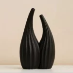 Oasin2pcs Abstract Couple Ceramic Vase for Pampas Grass White Black Nordic Modern Art Tabletop Home Decoration Accessorie - Image 5