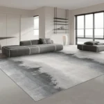 Light Luxury Japanese Area Rug - Gray Washable Anti-Slip Carpet - Image 4