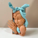Medusa Book Corner Bookshelf Resin Ornaments Unique Snake Women Face Book Ends - Image 3