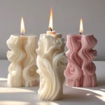 Wave Spiral Cylindrical Candle Silicone Mold Handmade Soap Epoxy Resin Column Gypsum Home Aromatherapy Craft Supplies