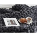 Thick Blanket Nordic Coarse Wool Hand-woven Blanket Knitted Wool Blanket Sofa Cover Blanket Blankets for Beds - Image 6