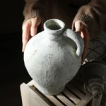 Retro And Nostalgic Handmade Ceramic Vases 25.5CM High Handmade Style Flower Vase Dried Flowers Decorative Home Decoration - Image 2