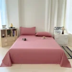 Oasin 3-Piece organic cotton flat bed sheet set 230x250 bedroom 2 seater bed linens summer luxury double bed queen king size - Image 2